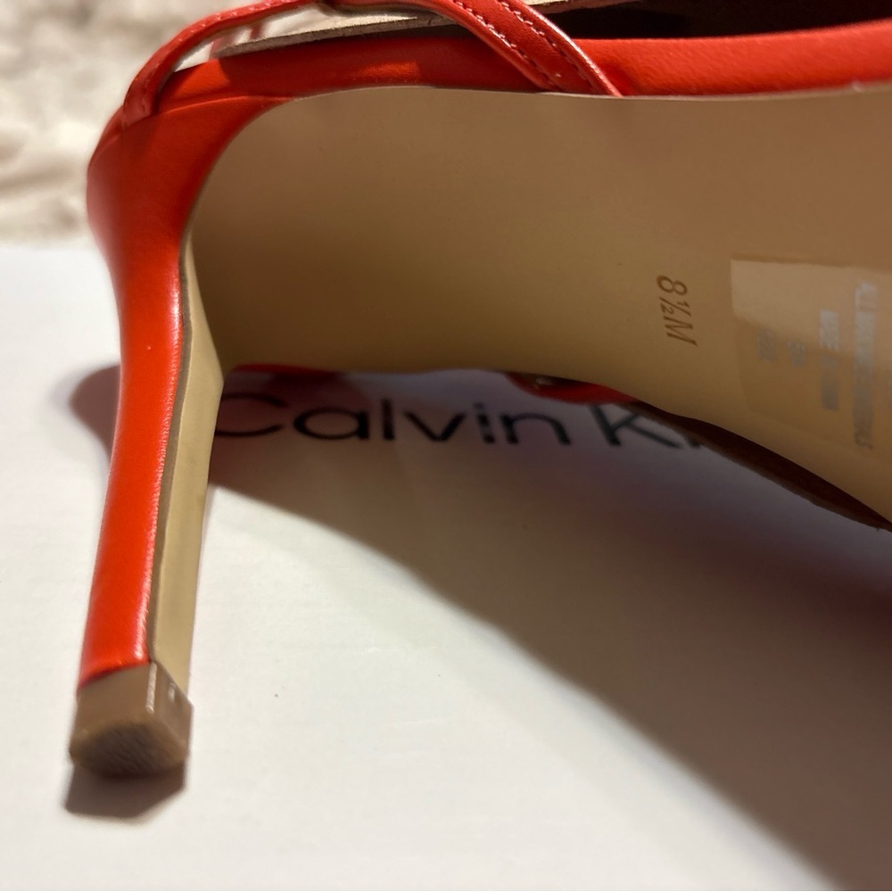 Calvin Klein Vibrant Red Strappy Heels - Picture 7 of 8